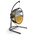 Balanço Flor Em Corda Náutica Preto - Tecido Lisato Mostarda