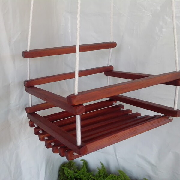 Balanço Gangorra Infantil  Madeira 40x35 Mogno Suporta 80kg