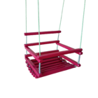 Balanço Gangorra Infantil Madeira 35x35 Rosa Suporta 80kg