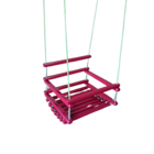 Balanço Gangorra Infantil Madeira 35x35 Rosa Suporta 80kg