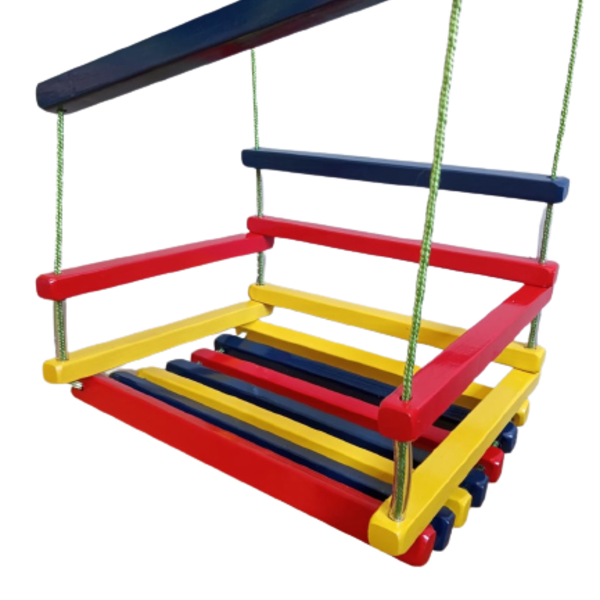 Balanço Gangorra Infantil Madeira 50x40 Colorido Até 100kg