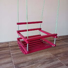 Balanço Gangorra Infantil Madeira 50x40 Rosa Suporta 100kg