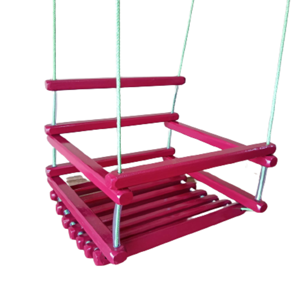 Balanço Gangorra Infantil Madeira 50x40 Rosa Suporta 100kg