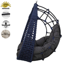 Balanço Ninho Suspenso Almofada Impermeável Cinza Corda Náuti