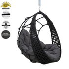 Balanço Ninho Suspenso Almofada Impermeável Cinza Corda Náuti