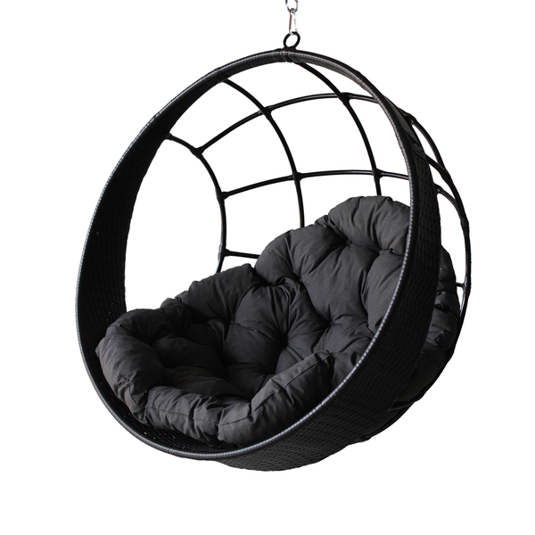 Balanço Ninho Suspenso Almofada Impermeável Cinza E Mola E Mo