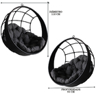 Balanço Ninho Suspenso Almofada Impermeável Cinza E Mola E Mo