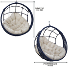 Balanço Ninho Suspenso Corda Náutica Azul Almofada Impermeáve