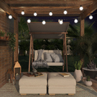 Balanço para Jardim Aço 2 Lugares Bamboo 169x163cm Bege Naterial