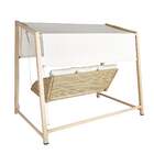 Balanço para Jardim Aço 3 Lugares Medena 216x185cm Bege Naterial