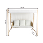 Balanço para Jardim Aço 3 Lugares Medena 216x185cm Bege Naterial