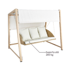 Balanço para Jardim Aço 3 Lugares Medena 216x185cm Bege Naterial
