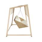 Balanço para Jardim Aço 3 Lugares Medena 216x185cm Bege Naterial