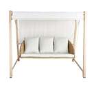 Balanço para Jardim Aço 3 Lugares Medena 216x185cm Bege Naterial