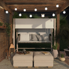 Balanço para Jardim Aço 3 Lugares Medena 216x185cm Bege Naterial