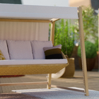 Balanço para Jardim Aço 3 Lugares Medena 216x185cm Bege Naterial