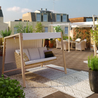 Balanço para Jardim Aço 3 Lugares Medena 216x185cm Bege Naterial