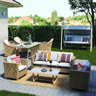 Balanço para Jardim Aço 3 Lugares Medena 216x185cm Bege Naterial