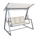 Balanço para Jardim Aço 3 Lugares Oris 203x130cm Bege Naterial