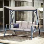 Balanço para Jardim Aço 3 Lugares Oris 203x130cm Bege Naterial