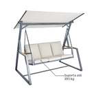 Balanço para Jardim Aço 3 Lugares Oris 203x130cm Bege Naterial