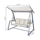 Balanço para Jardim Aço 3 Lugares Oris 203x130cm Bege Naterial