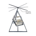 Balanço para Jardim Aço 3 Lugares Oris 203x130cm Bege Naterial