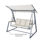 Balanço para Jardim Aço 3 Lugares Oris 203x130cm Bege Naterial