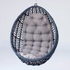 Balanço Suspenso Modelo Calendula Fibra Azul, Tecido Cinza