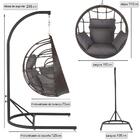 Balanço Suspenso Ninho Em Aluminie Fibra Argila E Suporte De