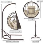 Balanço Suspenso Ninho Em Aluminie Fibra Argila E Suporte De