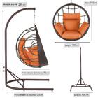 Balanço Suspenso Ninho Em Aluminie Fibra Argila E Suporte De