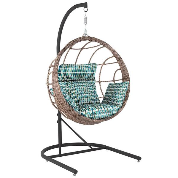 Balanço Suspenso Ninho Em Aluminie Fibra Capuccino E Suporte