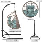 Balanço Suspenso Ninho Em Aluminie Fibra Capuccino E Suporte
