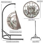 Balanço Suspenso Ninho Em Aluminie Fibra Capuccino E Suporte