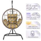 Balanço Suspenso Ninho Em Aluminie Fibra Capuccino E Suporte