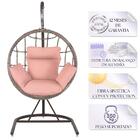 Balanço Suspenso Ninho Em Aluminie Fibra Capuccino E Suporte