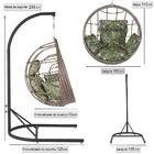 Balanço Suspenso Ninho Em Aluminie Fibra Capuccino E Suporte