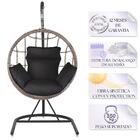 Balanço Suspenso Ninho Em Aluminie Fibra Capuccino E Suporte