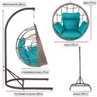 Balanço Suspenso Ninho Em Aluminie Fibra Capuccino E Suporte