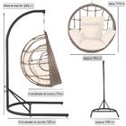 Balanço Suspenso Ninho Em Aluminie Fibra Capuccino E Suporte