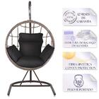 Balanço Suspenso Ninho Em Aluminie Fibra Capuccino E Suporte