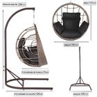 Balanço Suspenso Ninho Em Aluminie Fibra Capuccino E Suporte