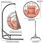 Balanço Suspenso Ninho Em Aluminie Fibra Capuccino E Suporte