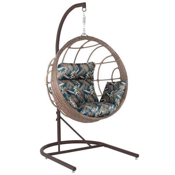 Balanço Suspenso Ninho Em Aluminie Fibra Capuccino E Suporte