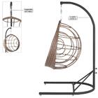 Balanço Suspenso Ninho Em Aluminie Fibra Capuccino E Suporte