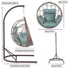 Balanço Suspenso Ninho Em Aluminie Fibra Capuccino E Suporte