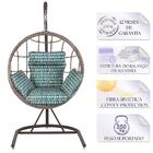 Balanço Suspenso Ninho Em Aluminie Fibra Capuccino E Suporte