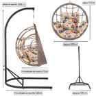 Balanço Suspenso Ninho Em Aluminie Fibra Capuccino E Suporte