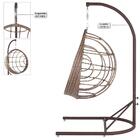 Balanço Suspenso Ninho Em Aluminie Fibra Capuccino E Suporte